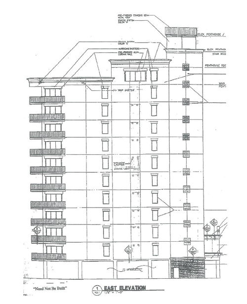 East elevation plans at Perdido Dunes Tower