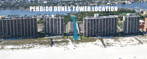 Perdido Dunes Tower Location - South View
