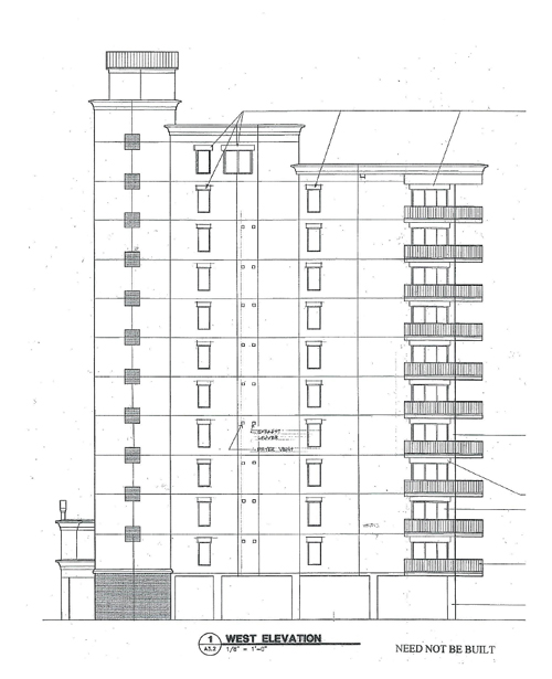 West elevation plans at Perdido Dunes Tower