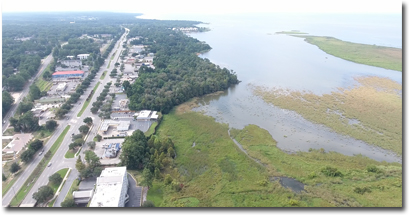 Aerial view of the Eastern Shore and Mobile Bay homes