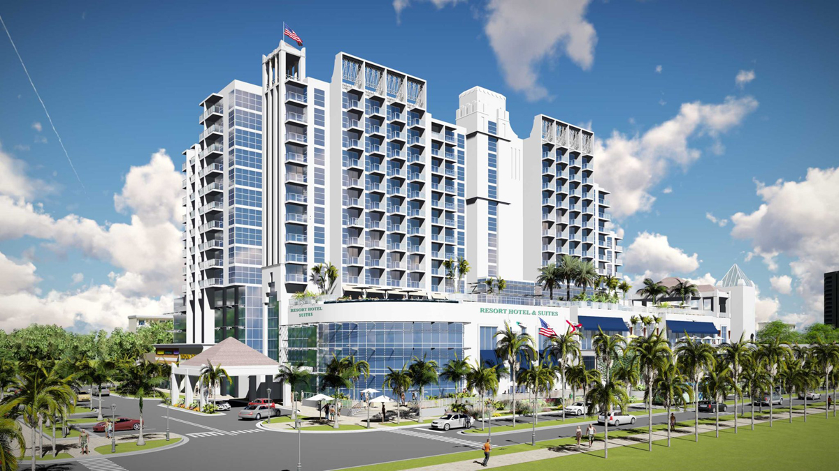 New rendering of Gulf Shores' planned mixed-use hotel in downtown