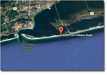 Tristan Towers condos in Pensacola FL location map
