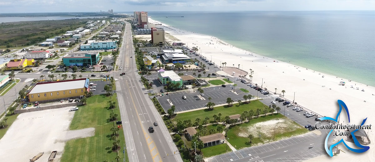 Aerial image of the Gulf Shores Hangout