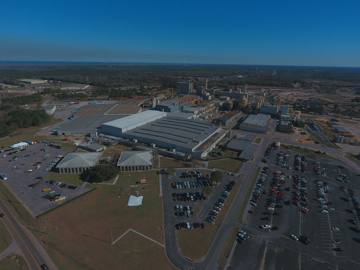 Aerial picture of the Cantonment plant